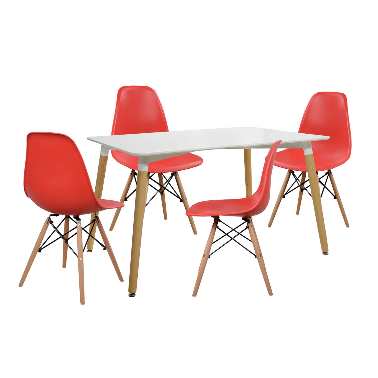 set-trapezaria-5t-trapezi-120x80x73-cm-k ΣΕΤ ΤΡΑΠΕΖΑΡΙΑ 5Τ ΤΡΑΠΕΖΙ MINIMAL 120x80x73 cm-TWIST ΚΟΚΚΙΝ HM10080.04 - Image 1