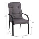 ΣΕΤ ΤΡΑΠΕΖΑΡΙΑ 7ΤΜΧ ΤΡΑΠΕΖΙ BRUNO 150X90 ΜΕ ΠΟΛΥΘΡΟΝΕΣ ENDIKA ΓΚΡΙ HM11475 - Image 3