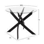 ΣΕΤ ΤΡΑΠΕΖΑΡΙΑΣ 5 ΤΜΧ HM11095.01 ΤΡΑΠΕΖΙ Φ90X74Υεκ. & 4 ΚΑΡΕΚΛΕΣ LEONARDO ΓΚΡΙ - Image 2