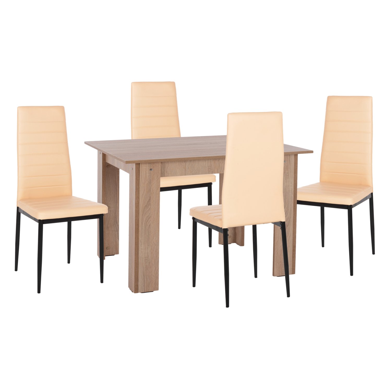 set-trapezarias-5-tmch-fb911908-trapezi- ΣΕΤ ΤΡΑΠΕΖΑΡΙΑΣ 5ΤΜΧ HM11908 ΤΡΑΠΕΖΙ 110x80εκ. & 4 ΚΑΡΕΚΛΕΣ LADY K/D ΜΟΚΑ ΑΝΟΙΧΤΟ ΚΡΕΜ - Image 1