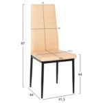 ΣΕΤ ΤΡΑΠΕΖΑΡΙΑΣ 5ΤΜΧ HM11908 ΤΡΑΠΕΖΙ 110x80εκ. & 4 ΚΑΡΕΚΛΕΣ LADY K/D ΜΟΚΑ ΑΝΟΙΧΤΟ ΚΡΕΜ - Image 3