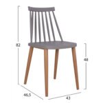 ΣΕΤ ΤΡΑΠΕΖΑΡΙΑΣ 5 ΤΜΧ ΤΡΑΠΕΖΙ MINIMAL ΜΕ ΚΑΡΕΚΛΕΣ VANESSA ΓΚΡΙ HM11327.10 120x80x73 cm - Image 5