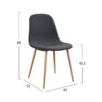 ΣΕΤ ΤΡΑΠΕΖΑΡΙΑΣ 5 ΤΜΧ ΤΡΑΠΕΖΙ MINIMAL ΜΕ ΚΑΡΕΚΛΕΣ LEONARDO ΓΚΡΙ HM11330.10 - Image 3