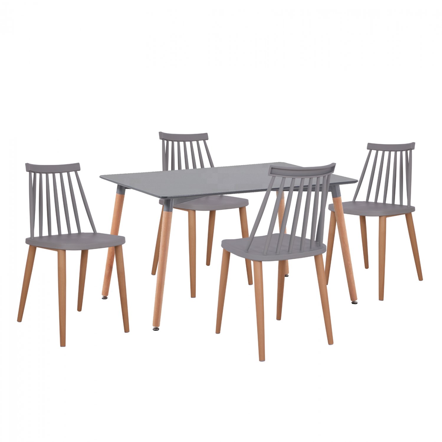 set-trapezarias-5-tmch-trapezi-minimal-m ΣΕΤ ΤΡΑΠΕΖΑΡΙΑΣ 5 ΤΜΧ ΤΡΑΠΕΖΙ MINIMAL ΜΕ ΚΑΡΕΚΛΕΣ VANESSA ΓΚΡΙ HM11327.10 120x80x73 cm - Image 1