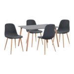 ΣΕΤ ΤΡΑΠΕΖΑΡΙΑΣ 5 ΤΜΧ ΤΡΑΠΕΖΙ MINIMAL ΜΕ ΚΑΡΕΚΛΕΣ LEONARDO ΓΚΡΙ HM11330.10