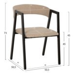 ΣΕΤ ΤΡΑΠΕΖΑΡΙΑΣ JAY 5ΤΜΧ HM9529.02 ΚΑΡΥΔΙ ΤΡΑΠΕΖΙ-ΜΠΕΖ ΚΑΡΕΚΛΕΣ 120x70x76Yεκ. - Image 3