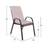 ΣΕΤ ΤΡΑΠΕΖΑΡΙΑΣ 5ΤΜΧ ΚΑΡΕΚΛΕΣ ΜΕ ΜΑΞΙΛΑΡΙ & ΤΡΑΠΕΖΙ 140X80 HM10569.02 ΚΑΦΕ - Image 3