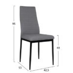 ΣΕΤ ΤΡΑΠΕΖΑΡΙΑΣ 5ΤΜΧ SONAMA ΕΠΙΦΑΝΕΙΑ & 4 ΓΚΡΙ ΚΑΡΕΚΛΕΣ HM10355 110x70x75,5 cm - Image 3