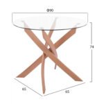 ΣΕΤ ΤΡΑΠΕΖΑΡΙΑΣ 5ΤΜΧ ΤΡΑΠΕΖΙ Φ90X74 & 4 ΚΑΡΕΚΛΕΣ VEGAS ΜΑΥΡΕΣ HM11693.02 - Image 2