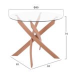 ΣΕΤ ΤΡΑΠΕΖΑΡΙΑΣ 5ΤΜΧ ΤΡΑΠΕΖΙ Φ90X74 & 4 ΚΑΡΕΚΛΕΣ VEGAS ΜΕ ΓΚΡΙ ΥΦΑΣΜΑ HM11693.50 - Image 2