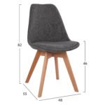 ΣΕΤ ΤΡΑΠΕΖΑΡΙΑΣ 5ΤΜΧ ΤΡΑΠΕΖΙ Φ90X74 & 4 ΚΑΡΕΚΛΕΣ VEGAS ΜΕ ΓΚΡΙ ΥΦΑΣΜΑ HM11693.50 - Image 3