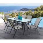 ΣΕΤ ΤΡΑΠΕΖΑΡΙΑ ΓΚΡΙ  ΜΕΤΑΛΛΙΚΗ 7ΤΜΧ ΜΕ 6ΚΑΡΕΚΛΕΣ ΚΑΙ ΤΡΑΠΕΖΙ 160Χ90 HM5206.01 - Image 2