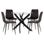 ΣΕΤ ΤΡΑΠΕΖΑΡΙΑΣ ΕΣ.ΧΩΡΟΥ 5ΤΜΧ JAFARU HM11073 ΜΕΤΑΛΛΟ--ΒΕΛΟΥΔΟ ΣΕ ΜΑΥΡΟ
