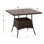 ΣΕΤ ΤΡΑΠΕΖΑΡΙΑΣ ΕΞΩΤ.ΧΩΡΟΥ 5ΤΜΧ HM5965 ΚΑΦΕ RATTAN-ΜΕΤΑΛΛΙΚΟΣ ΣΚΕΛΕΤΟΣ-ΓΥΑΛΙΝΗ ΕΠΙΦΑΝΕΙΑ - Image 2