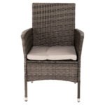 ΣΕΤ ΤΡΑΠΕΖΑΡΙΑΣ ΕΞΩΤ.ΧΩΡΟΥ 5ΤΜΧ HM5965 ΚΑΦΕ RATTAN-ΜΕΤΑΛΛΙΚΟΣ ΣΚΕΛΕΤΟΣ-ΓΥΑΛΙΝΗ ΕΠΙΦΑΝΕΙΑ - Image 6