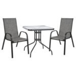 ΣΕΤ ΤΡΑΠΕΖΑΡΙΑΣ ΜΕΤΑΛΛΙΚΗ 3ΤΜΧ ΜΕ 2 ΚΑΡΕΚΛΕΣ & 1 ΤΡΑΠΕΖΙ 70Χ70 HM5185.01