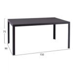 ΣΕΤ ΤΡΑΠΕΖΑΡΙΑΣ 7 ΤΜΧ ΤΡΑΠΕΖΙ ΓΚΡΙ 150X90 ΚΑΙ ΠΟΛΥΘΡΟΝΑ ΜΕ ΜΑΞΙΛΑΡΙ ΓΚΡΙ HM11521.01 - Image 2