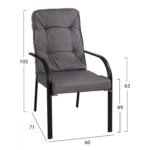 ΣΕΤ ΤΡΑΠΕΖΑΡΙΑΣ 7 ΤΜΧ ΤΡΑΠΕΖΙ ΓΚΡΙ 150X90 ΚΑΙ ΠΟΛΥΘΡΟΝΑ ΜΕ ΜΑΞΙΛΑΡΙ ΓΚΡΙ HM11521.01 - Image 3