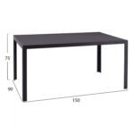 ΣΕΤ ΤΡΑΠΕΖΑΡΙΑΣ 7 ΤΜΧ ΤΡΑΠΕΖΙ ΓΚΡΙ 150X90 ΚΑΙ ΠΟΛΥΘΡΟΝΑ ΜΕ ΣΧΟΙΝΙ HM11525.01 - Image 2