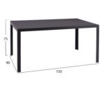 ΣΕΤ ΤΡΑΠΕΖΑΡΙΑΣ 7 ΤΜΧ ΤΡΑΠΕΖΙ ΓΚΡΙ 150X90 ΚΑΙ ΠΟΛΥΘΡΟΝΑ ΜΕ ΣΧΟΙΝΙ HM11527.01 - Image 2