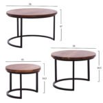 ΣΕΤ ΖΙΓΚΟΝ OBI HM9255 ΑΠΟ ΜΑΣΙΦ ΞΥΛΟ ΑΚΑΚΙΑΣ ΜΕ ΜΑΥΡΑ ΜΕΤΑΛΛΙΚΑ ΠΟΔΙΑ 78x78x47Υ εκ. - Image 2