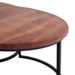 ΣΕΤ ΖΙΓΚΟΝ OBI HM9255 ΑΠΟ ΜΑΣΙΦ ΞΥΛΟ ΑΚΑΚΙΑΣ ΜΕ ΜΑΥΡΑ ΜΕΤΑΛΛΙΚΑ ΠΟΔΙΑ 78x78x47Υ εκ. - Image 6