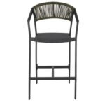 ΣΚΑΜΠΟ ΑΛΟΥΜΙΝΙΟΥ ΑΝΘΡΑΚΙ ΜΕ ΜΠΡΑΤΣΑ- RATTAN- ΧΑΚΙ TEXTLINE 56x58x105Y εκ.HM5892.04 - Image 3