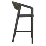 ΣΚΑΜΠΟ ΑΛΟΥΜΙΝΙΟΥ ΑΝΘΡΑΚΙ ΜΕ ΜΠΡΑΤΣΑ- RATTAN- ΧΑΚΙ TEXTLINE 56x58x105Y εκ.HM5892.04 - Image 4