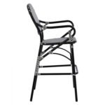 ΣΚΑΜΠΟ ΑΛΟΥΜΙΝΙΟΥ BAMBOO LOOK ΜΕ WICKER ΜΑΥΡΟ ΛΕΥΚΟ HM5794.02 56x60x126 εκ. - Image 4