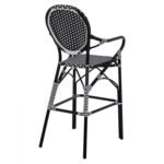 ΣΚΑΜΠΟ ΑΛΟΥΜΙΝΙΟΥ BAMBOO LOOK ΜΕ WICKER ΜΑΥΡΟ ΛΕΥΚΟ HM5794.02 56x60x126 εκ. - Image 5