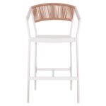 ΣΚΑΜΠΟ ΑΛΟΥΜΙΝΙΟΥ HM5892.12 ΜΕΣΑΙΟΥ ΥΨΟΥΣ RATTAN & TEXTLINE ΛΕΥΚΟ ΜΠΕΖ 55x56,5x99Y - Image 3