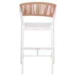 ΣΚΑΜΠΟ ΑΛΟΥΜΙΝΙΟΥ HM5892.12 ΜΕΣΑΙΟΥ ΥΨΟΥΣ RATTAN & TEXTLINE ΛΕΥΚΟ ΜΠΕΖ 55x56,5x99Y - Image 6