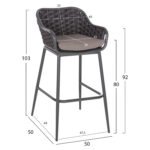 ΣΚΑΜΠΟ ΑΛΟΥΜΙΝΙΟΥ ΣΚΕΛΕΤΟΣ ΑΝΘΡΑΚΙ-ΣΧΟΙΝΙ ΚΑΦΕ 50x50x103Υεκ.HM5862.01 - Image 2