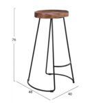 ΣΚΑΜΠΟ BAR ELEANOR HM8363.11 ΜΑΣΙΦ ΞΥΛΟ ΑΚΑΚΙΑΣ-ΜΕΤΑΛΛΟ 50x43x78Υεκ. - Image 2