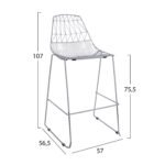 ΣΚΑΜΠΩ BAR ΜΕΤΑΛΛΙΚΟ HM5465.100 LUX ΧΡΩΜΙΟΥ 57x56,5x107 εκ. - Image 2