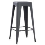 ΣΚΑΜΠΟ BAR ΜΕΤΑΛΛΙΚΟ MELITA ΣΕ ΓΚΡΙ HM8642.10 43x43x78εκ. - Image 2