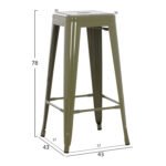 ΣΚΑΜΠΟ BAR ΜΕΤΑΛΛΙΚΟ MELITA ΣΕ DARK OLIVE GREEN HM8642.03 43x43x78 εκ. - Image 2