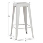 ΣΚΑΜΠΟ BAR ΜΕΤΑΛΛΙΚΟ MELITA ΣΕ ΛΕΥΚΟ ΜΑΤ HM8642.21 43x43x78 εκ. - Image 2