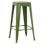 ΣΚΑΜΠΟ BAR ΜΕΤΑΛΛΙΚΟ MELITA ΣΕ LIGHT OLIVE GREEN HM8642.13 43x43x78 εκ.
