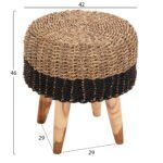 ΣΚΑΜΠΟ BEAM HM7827 ΞΥΛΟ ΤΕΑΚ ΚΑΙ SEAGRASS ΣΕ ΦΥΣΙΚΟ & ΜΑΥΡΟ Φ43x45Yεκ. - Image 2