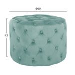 ΣΚΑΜΠΟ KASSIE ΦΥΣΤΙΚΙ ΒΕΛΟΥΔΟ ΤΥΠΟΥ CHESTERFIELD HM8406.07 Φ60X43Υ εκ. - Image 2