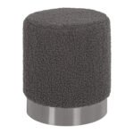 ΣΚΑΜΠΟ LEVY HM8408.21 ΓΚΡΙ ΜΠΟΥΚΛΕ ΥΦΑΣΜΑ ΜΕ ΑΣΗΜΙ ΒΑΣΗ Φ35x42Υ εκ.