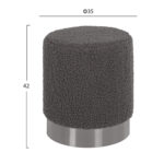 ΣΚΑΜΠΟ LEVY HM8408.21 ΓΚΡΙ ΜΠΟΥΚΛΕ ΥΦΑΣΜΑ ΜΕ ΑΣΗΜΙ ΒΑΣΗ Φ35x42Υ εκ. - Image 2