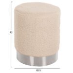 ΣΚΑΜΠΟ LEVY HM8408.23 ΛΕΥΚΟ ΜΠΟΥΚΛΕ ΥΦΑΣΜΑ ΜΕ ΑΣΗΜΙ ΒΑΣΗ Φ35x42Υ εκ. - Image 2