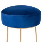 ΣΚΑΜΠΟ KARLO HM8411.08 ΜΠΛΕ ΒΕΛΟΥΔΟ ΜΕ ΧΡΥΣΗ ΒΑΣΗ Φ36x38Υ εκ. - Image 4