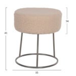 ΣΚΑΜΠΟ KARLO HM8411.23 ΜΕ ΛΕΥΚΟ ΜΠΟΥΚΛΕ ΥΦΑΣΜΑ ΜΕ ΑΣΗΜΙ ΒΑΣΗ Φ35x41Υεκ. - Image 2