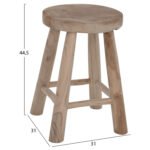 ΣΚΑΜΠΟ KONT HM9337 ΑΠΟ ΜΑΣΙΦ ΞΥΛΟ TΕΑK ΦΥΣΙΚΟ ΧΑΜΗΛΟΥ ΥΨΟΥΣ Φ35Χ45Υεκ. - Image 2