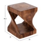 ΣΚΑΜΠΟ GEBO HM9754 ΤΕΤΡΑΓΩΝΟ ΑΠΟ ΞΥΛΟ SUAR ΣΕ ΚΑΡΥΔΙ 35x35x46,5Y εκ. - Image 2