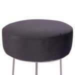 ΣΚΑΜΠΟ KARLO ΓΚΡΙ ΒΕΛΟΥΔΟ ΜΕ ΑΣΗΜΙ ΒΑΣΗ HM8411.01 Φ36x38Υ εκ. - Image 3