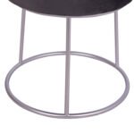 ΣΚΑΜΠΟ KARLO ΓΚΡΙ ΒΕΛΟΥΔΟ ΜΕ ΑΣΗΜΙ ΒΑΣΗ HM8411.01 Φ36x38Υ εκ. - Image 5